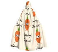 WYYDPPLK Funny Happy Carrot Print Hooded Cloak For Adults - Unisex Halloween Christmas Cosplay Cape
