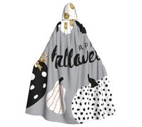 WYYDPPLK Funny Happy-Halloween-Day-Trick-Or-Treat Print Hooded Cloak For Adults - Unisex Halloween Christmas Cosplay Cape
