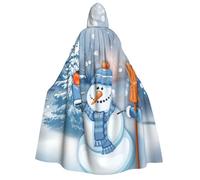 WYYDPPLK Funny Hardworking Snowman Print Hooded Cloak For Adults - Unisex Halloween Christmas & Easter Events Cosplay Cape