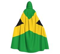 WYYDPPLK Funny Jamaica Flag Print Hooded Cloak For Adults - Unisex Halloween Christmas Cosplay Cape