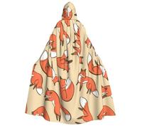 WYYDPPLK Funny Many Foxes Print Hooded Cloak For Adults - Unisex Halloween Christmas & Easter Events Cosplay Cape