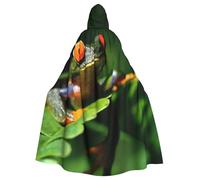 WYYDPPLK Funny Peace Frog Tree Print Hooded Cloak For Adults - Unisex Halloween Christmas Cosplay Cape