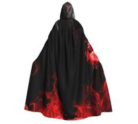 WYYDPPLK Funny Red Black White Abstract Print Hooded Cloak For Adults - Unisex Halloween Christmas & Easter Events Cosplay Cape