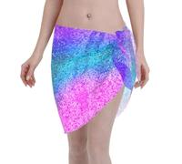 WYYDPPLK Glitter Sequin Spot Women Short Sarongs Beach Wrap - All-Over Print, Quick-Dry & Lightweight Chiffon Cover-Up for Beach & Pool Black