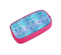 WYYDPPLK Gold Mermaid Scale Pencase with Full-Print Design - Durable Oxford Cloth Pencil Case for School, Office & Travel - Multi Pocket Storage Bag for Pens, Makeup & Accessories