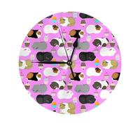 WYYDPPLK Guinea Pigs And Cupcakes Round Wall Clock - Stylish Pvc Printed Clock With Silent Movement, Perfect For Home & Office Decor