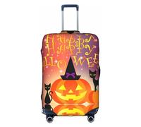 WYYDPPLK Happy Halloween Day Suitcase Cover with Double-Sided Pattern Printing - Durable and Elastic Protection for Travel and Business Trips