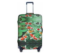 WYYDPPLK Hd Japanese Red Carp Fish Suitcase Cover with Double-Sided Pattern Printing - Durable and Elastic Protection for Travel and Business Trips