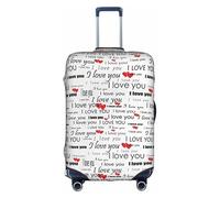 WYYDPPLK I Love You Words with Hearts Suitcase Cover with Double-Sided Pattern Printing - Durable and Elastic Protection for Travel and Business Trips