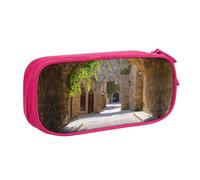 WYYDPPLK Italian Street Pencase with Full-Print Design - Durable Oxford Cloth Pencil Case for School, Office & Travel - Multi Pocket Storage Bag for Pens, Makeup & Accessories