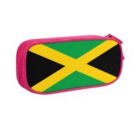 WYYDPPLK Jamaica Flag Pencase with Full-Print Design - Durable Oxford Cloth Pencil Case for School, Office & Travel - Multi Pocket Storage Bag for Pens, Makeup & Accessories