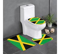 WYYDPPLK Jamaica Flag Print Flannel Anti-Slip Mat Set (24x16in) â€“ 3 Piece Set â€“ Vibrant Full Print Design