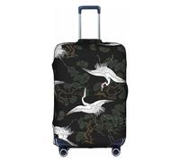WYYDPPLK Japanese Crane & Pine Suitcase Cover with Double-Sided Pattern Printing - Durable and Elastic Protection for Travel and Business Trips