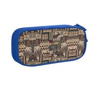 WYYDPPLK Lodge Bear Deer Pencase with Full-Print Design - Durable Oxford Cloth Pencil Case for School, Office & Travel - Multi Pocket Storage Bag for Pens, Makeup & Accessories