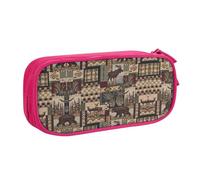 WYYDPPLK Lodge Bear Deer Pencase with Full-Print Design - Durable Oxford Cloth Pencil Case for School, Office & Travel - Multi Pocket Storage Bag for Pens, Makeup & Accessories