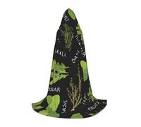 WYYDPPLK Long Hooded Cape For Teenagers Basil Thyme Dill & Rosemary Print Cosplay Role Party Halloween Costumes