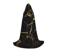 WYYDPPLK Long Hooded Cape For Teenagers Black Marble Print Cosplay Role Party Halloween Costumes