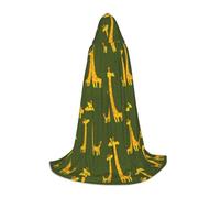 WYYDPPLK Long Hooded Cape For Teenagers Cartoon Giraffe Print Cosplay Role Party Halloween Costumes