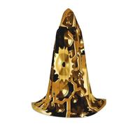 WYYDPPLK Long Hooded Cape For Teenagers Clock Gear Print Cosplay Role Party Halloween Costumes