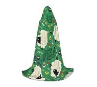 WYYDPPLK Long Hooded Cape For Teenagers Cute Cartoon Sheep Print Cosplay Role Party Halloween Costumes