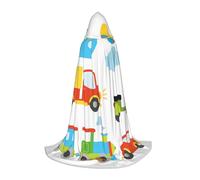 WYYDPPLK Long Hooded Cape For Teenagers Diversified Transportation Print Cosplay Role Party Halloween Costumes