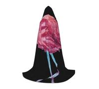 WYYDPPLK Long Hooded Cape For Teenagers Flamingos Print Cosplay Role Party Halloween Costumes