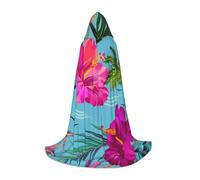 WYYDPPLK Long Hooded Cape For Teenagers Hello Hawaii Print Cosplay Role Party Halloween Costumes
