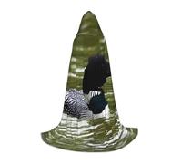WYYDPPLK Long Hooded Cape For Teenagers Loon Nature Birds Print Cosplay Role Party Halloween Costumes