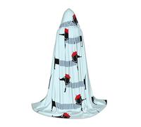 WYYDPPLK Long Hooded Cape For Teenagers Parisian Dachshund Print Cosplay Role Party Halloween Costumes