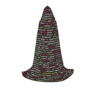 WYYDPPLK Long Hooded Cape For Teenagers Programmer Programming Code Print Cosplay Role Party Halloween Costumes