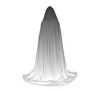 WYYDPPLK Long Hooded Cape For Teenagers White To Black Print Cosplay Role Party Halloween Costumes