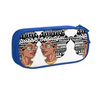 WYYDPPLK Melanin Afro Woman Pencase with Full-Print Design - Durable Oxford Cloth Pencil Case for School, Office & Travel - Multi Pocket Storage Bag for Pens, Makeup & Accessories