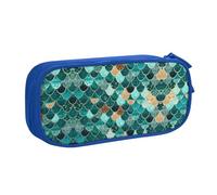 WYYDPPLK Mermaid Fish Scale Print Pencase with Full-Print Design - Durable Oxford Cloth Pencil Case for School, Office & Travel - Multi Pocket Storage Bag for Pens, Makeup & Accessories
