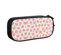 WYYDPPLK Pink Peach Pattern Pencase with Full-Print Design - Durable Oxford Cloth Pencil Case for School, Office & Travel - Multi Pocket Storage Bag for Pens, Makeup & Accessories