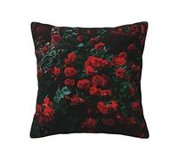 WYYDPPLK Red And Black Rose Print Luxurious Double-Sided Printed Cushion Cover - 100% Polyester - Four Seasons Universal Throw Pillow Cover For Ideal Home Decoration