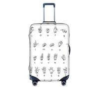 WYYDPPLK Sign Language Alphabet Suitcase Cover with Double-Sided Pattern Printing - Durable and Elastic Protection for Travel and Business Trips