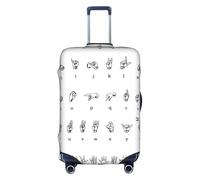 WYYDPPLK Sign Language Alphabet Suitcase Cover with Double-Sided Pattern Printing - Durable and Elastic Protection for Travel and Business Trips