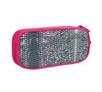 WYYDPPLK Silver Fish Scale Pencase with Full-Print Design - Durable Oxford Cloth Pencil Case for School, Office & Travel - Multi Pocket Storage Bag for Pens, Makeup & Accessories