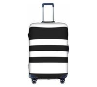 WYYDPPLK Stripes Black White Suitcase Cover with Double-Sided Pattern Printing - Durable and Elastic Protection for Travel and Business Trips