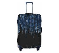 WYYDPPLK The Blue Binary Suitcase Cover with Double-Sided Pattern Printing - Durable and Elastic Protection for Travel and Business Trips