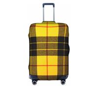 WYYDPPLK Yellow Gray Black Plaid Suitcase Cover with Double-Sided Pattern Printing - Durable and Elastic Protection for Travel and Business Trips