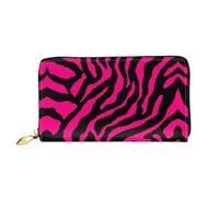 WYYDPPLK Zebra Tiger Leopard Pink Print Deluxe Leather Long Clutch Wallet - Full-Print, Double-Sided, Durable with Superior Storage Capacity