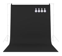 WYYFXY 2 x 3 m Black Photo Background Fabric with Wall Hooks for Photography Studio, Black Vinyl