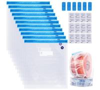 WYYFXY® Pack of 12 3D Printer Filament Vacuum Bags, Vacuum Bags Filament Box 30 x 34 cm Bag Filament Storage Vacuum Storage Sealing with Desiccant and Sealing Clips