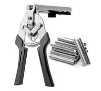 WYYFXY® Sausage Clipper Pliers with 600 Clips, Fence Ring Pliers Hog Fence Pliers Wire Mesh Birds Ring Pliers for Sausage Fences Cages Mattresses Car Cushion Sofas
