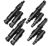 WYYFXY® Solar Y Connector MC4 Set: 2-Way Junction Sockets Y Plug Solar Plug 1000 V/50 A Male/Female IP67 Y Plug Solar 6 mm² for Parallel Connection (2 Pairs)