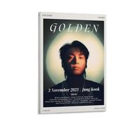 WYYRAB Golden-Jung KookWall Decoration Waterproof Canvas Poster High-definition Printing Suitable for Bedroom Living Room Coffee Shop DecorationFrame-style20x30inch(50x75cm)