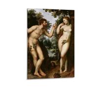 WYYRAB Peter Paul Rubens Adam And EveWall Decoration Waterproof Canvas Poster High-definition Printing Suitable for Bedroom Living Room Coffee Shop DecorationFrame-style16x24inch(40x60cm)