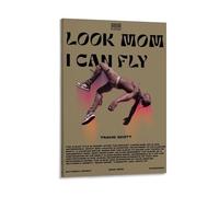 WYYRAB Travis Scott Look Mom I Can FlyWall Decoration Waterproof Canvas Poster High-definition Printing Suitable for Bedroom Living Room Coffee Shop DecorationFrame-style20x30inch(50x75cm)