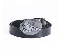WYYXJY Men'S Belts Black Bad Girl Belt Punk Rock Hiphop Casual Western Cowboy Belt Cowhide Big Buckle 120Cm